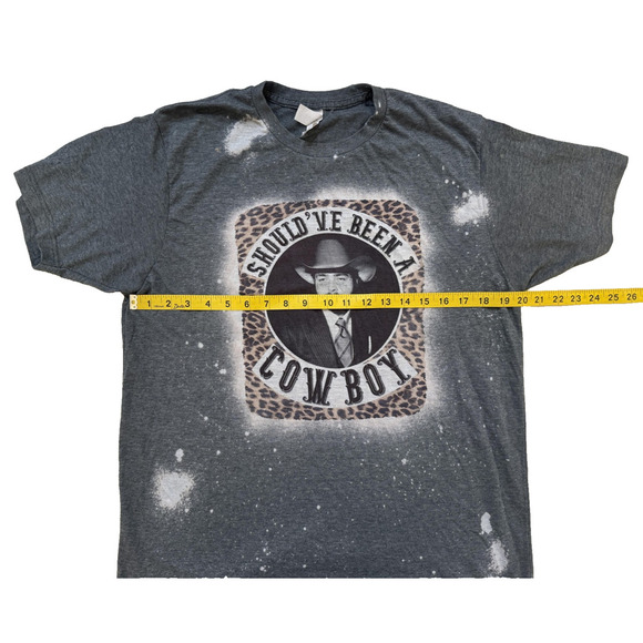 Post Malone TShirt Mens Large Should've Been A Cowboy Gray Leopard Concert Tee - Picture 4 of 6